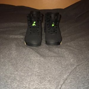 Green and black Jordan’s 6